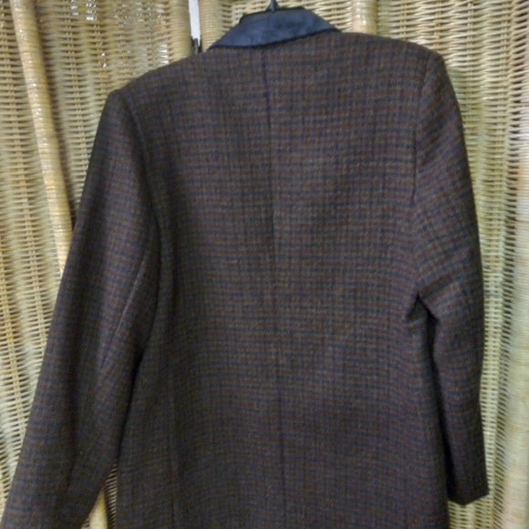Wool Blazer Sports Jacket Coat Casual Corner Blue Checkered w/Blue Trim Sz 10 - Picture 2 of 11